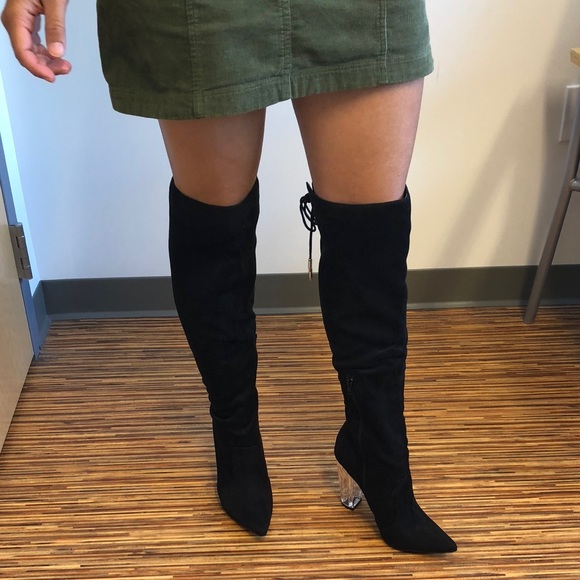 Shoe Dazzle Shoes - Knee High Faux Suede Boots